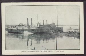 Steamers State of New York and State of Ohio Postcard