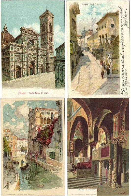 ITALY 160 Vintage Litho Postcards pre-1920 (L4105) 