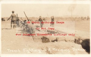Mexico Border War, RPPC, US Army Trench Fighting Training, Photo
