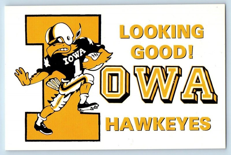 Iowa City Iowa Postcard Hawkeyes Pride University Member Big Ten Conference 1960