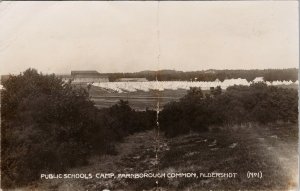 Public Schools Camp Farnborough Common Aldershot c1908 RPPC Postcard G1 *as is