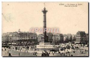 Old Postcard Place Paris July Column Bastille