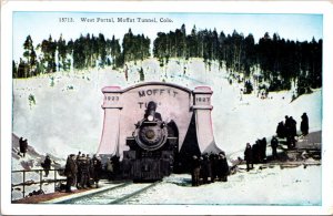 Linen Postcard West Portal in Moffat Tunnel, Colorado