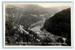View Of New River Canyon Route 60 On Gauley Mountain WV RPPC Photo Postcard