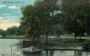 C-1910 Lake Lucerne Orlando Florida waterfront Postcard Kropp 20-6138