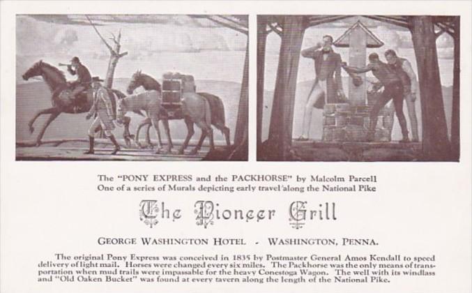 Pennsylvania Washington Pioneer Grill Murals Pony Express and The Packh...