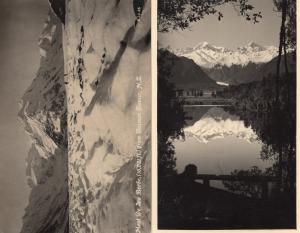 Mont De La Beche & Tasman Glacier New Zealand 2x Old Photo Postcard s
