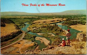 Vtg Montana MT Three Forks of the Missouri River Birdseye View 1970s Postcard