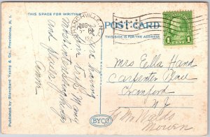 Providence Rhode Island RI, 1934 New Masonic Temple & Auditorium, Postcard