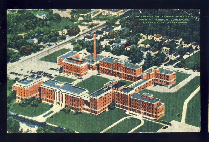 Kansas City, Kansas/KS Postcard, University Of Kansas Hospital, 39th & Rainbow