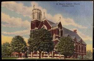 Vintage Postcard 1948 St. Mary's Catholic Church, Clinton, Iowa (IA)