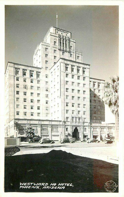 Autos  Frasher 1940s RPPC Photo Postcard Westward Ho Hotel Phoenix Arizona 5561