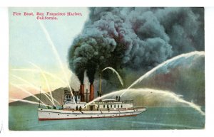 CA - San Francisco. SF Fire Department, Fire Boat in San Francisco Harbor