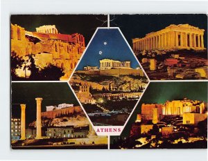 Postcard The Acropolis Illuminated Athens Greece