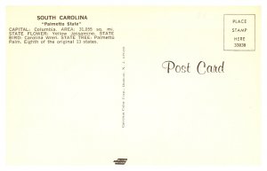 Postcard SD South Dakota Map card with State Flag