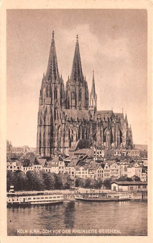 Dom vom Der Rheinseite Geseken Koln a Rh Germany Writing on back 