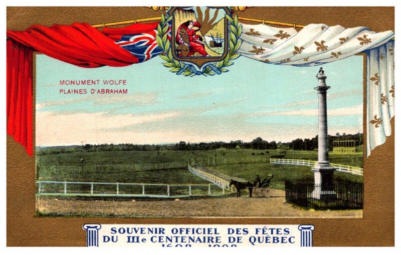 Souvenir Officiel   IIIe Centenaire de Quebec  Monument Wolfe Plaine D'A...