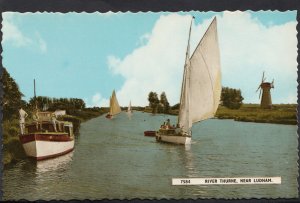 Norfolk Postcard - Sailing on The River Thurne, Near Ludham  MB245