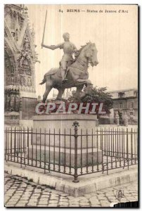 Old Postcard Reims Statue of Joan of Arc