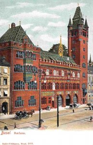 Rathaus Town Hall Basel Switzerland 1907c postcard