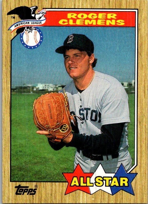 1987 Topps Baseball Card Roger Clemens Boston Red Sox sk2318