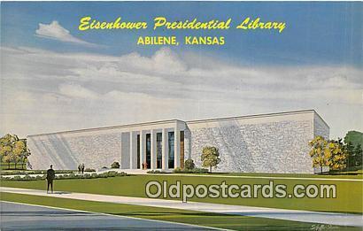  Abilene, KS, USA Postcard Eisenhower Presidential Library