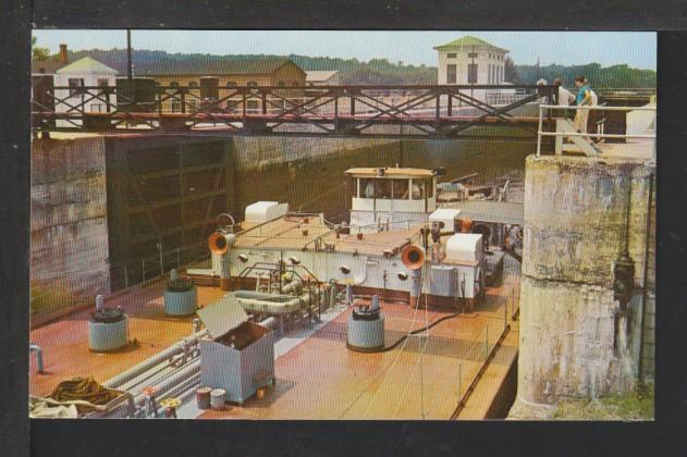 River Barge,Waterford,NY Postcard 