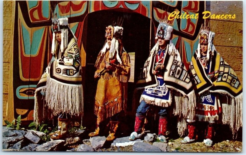 Postcard - Chilcat Dancers, Tribal House, Port Chilkoot - Haines, Alaska