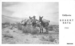 1940s CALIFORNIA Prospector Mules RPPC Frasher postcard 