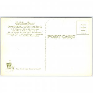 Postcard Holiday Inn Orangeburg South Carolina Vintage Hotel