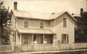 Ankenytown OH Cancel Home & Picket Fence 1912 BERLIN Real Photo Postcard