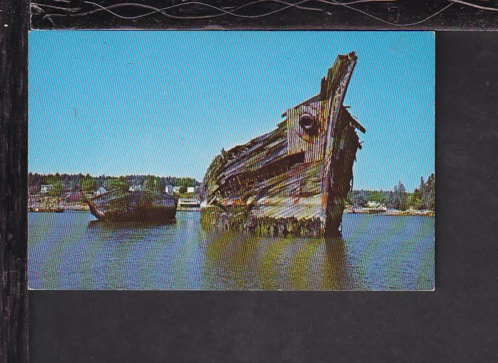 Schooners,Boothbay Harbor,Maine Postcard 