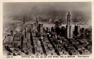 USA Downtown New York City From An Airplane Rotary Photo E.C. Vintage RPPC 08.61 