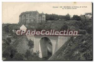 Postcard Old Boussac Le Chateau And The Bridge On The Petite Creuse