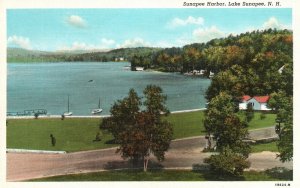 Vintage Postcard Sunapee Harbor Lake Sunapee New Hampshire NH C. T. American Art