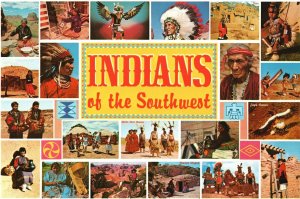 Vintage Postcard Colorful Native Americans Indigenous People of the Southwest