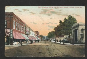 EXCELSIOR SPRINGS MISSOURI DOWNTOWN BROADWAY FROM MAIN VINTAGE POSTCARD