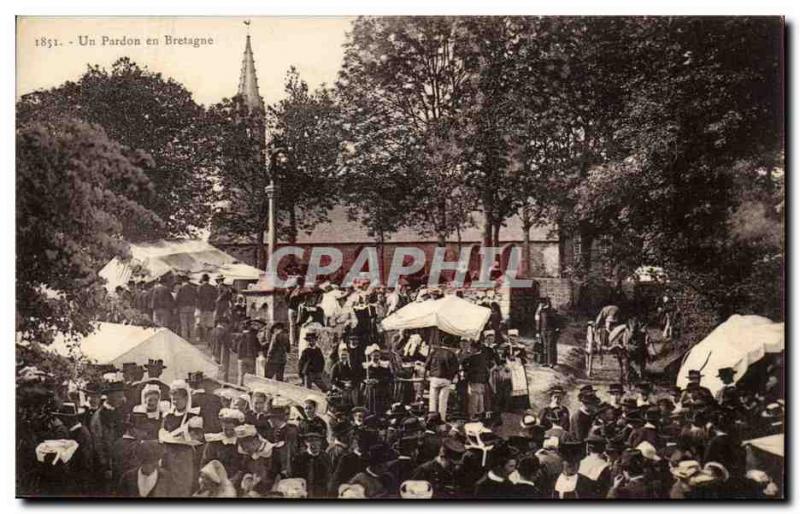 Old Postcard forgiveness in Brittany Marche (Lorient?)