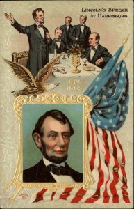 American History President Abraham Lincoln Harrisburg PA Speech c1910 Postcard