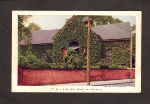 VA St. Paul's Church Jamestown Exposition Expo 1907 Norfolk Virginia Pos...