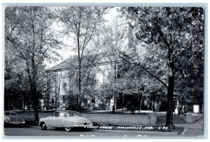 Nashville Indiana IN Postcard RPPC Photo Court House Cars Scene Street c1940's