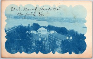 Norfolk Virginia VA, 1909 US Naval Hospital, Aerial View Of Buildings, Postcard