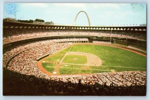 1960 St. Louis Missouri Postcard Busch Memorial Stadium Interior Majestic Home