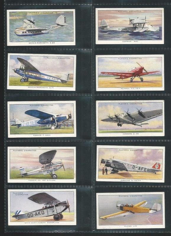 GB 1935 Plane | Aeroplane | Player Cigarettes Cards. Complete Series of 50