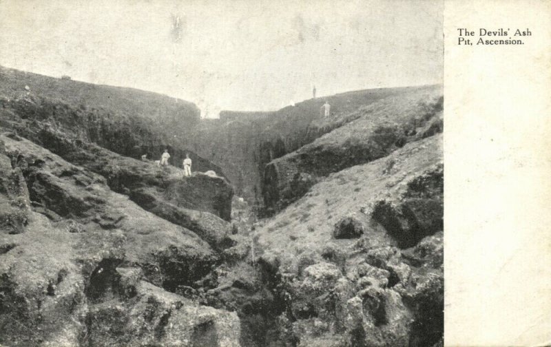 Ascension Island, The Devils' Ash Pit (1900s) Postcard