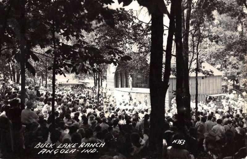 Angola Indiana Buck Lake Ranch Real Photo Antique Postcard K67860