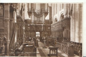 Norfolk Postcard - Choir Stalls - Norwich Cathedral - Real Photograph Ref TZ4262
