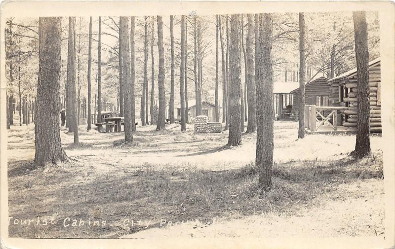 Tourist Cabins City Park View Stone Fireplace Rppc Pm 1935