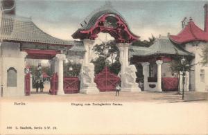 BERLIN GERMANY~EINGANG zum ZOOLOGISCHEN GARTEN-L SAALFELD 1900s PHOTO POSTCARD