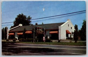 East Lansing Michigan~The Poplars Restaurant Roadside View~PM 1953~Vtg Postcard